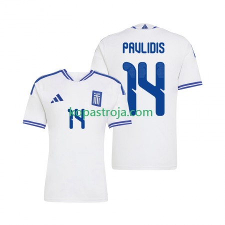 Billiga Fotbollströjor Grekland Vangelis Pavlidis 14 Hemma tröja 2026 Kortärmad